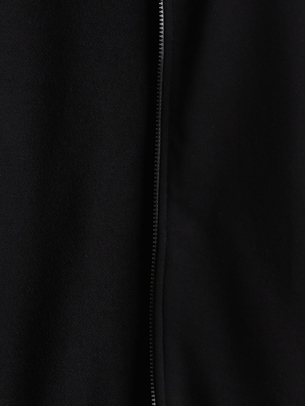 Siyah Kolej Yaka Uzun Kollu Erkek Fermuarlı Sweatshirt-5