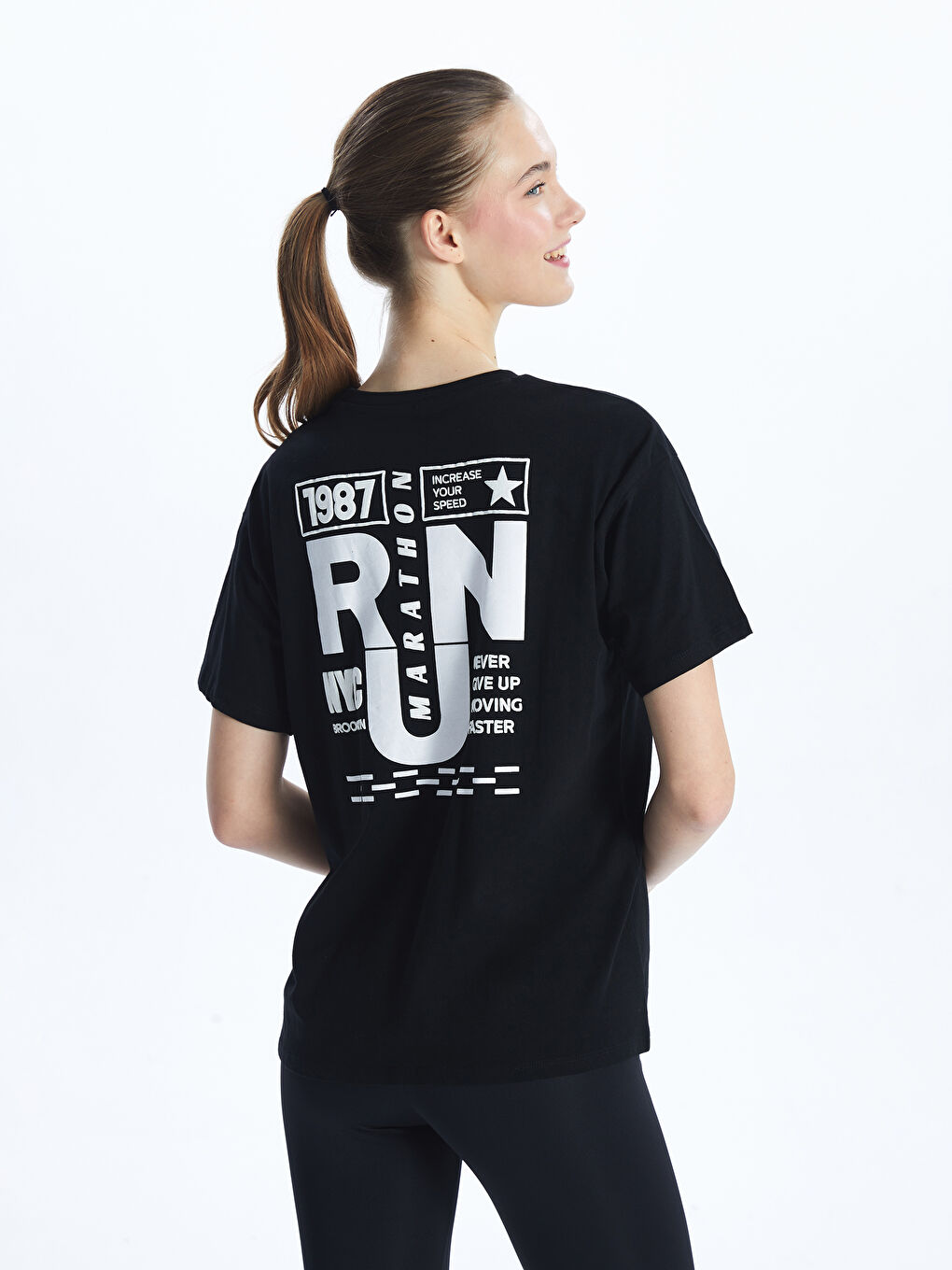 Crew Neck Printed Women's Sports T-Shirt -S56314Z8-CVL
