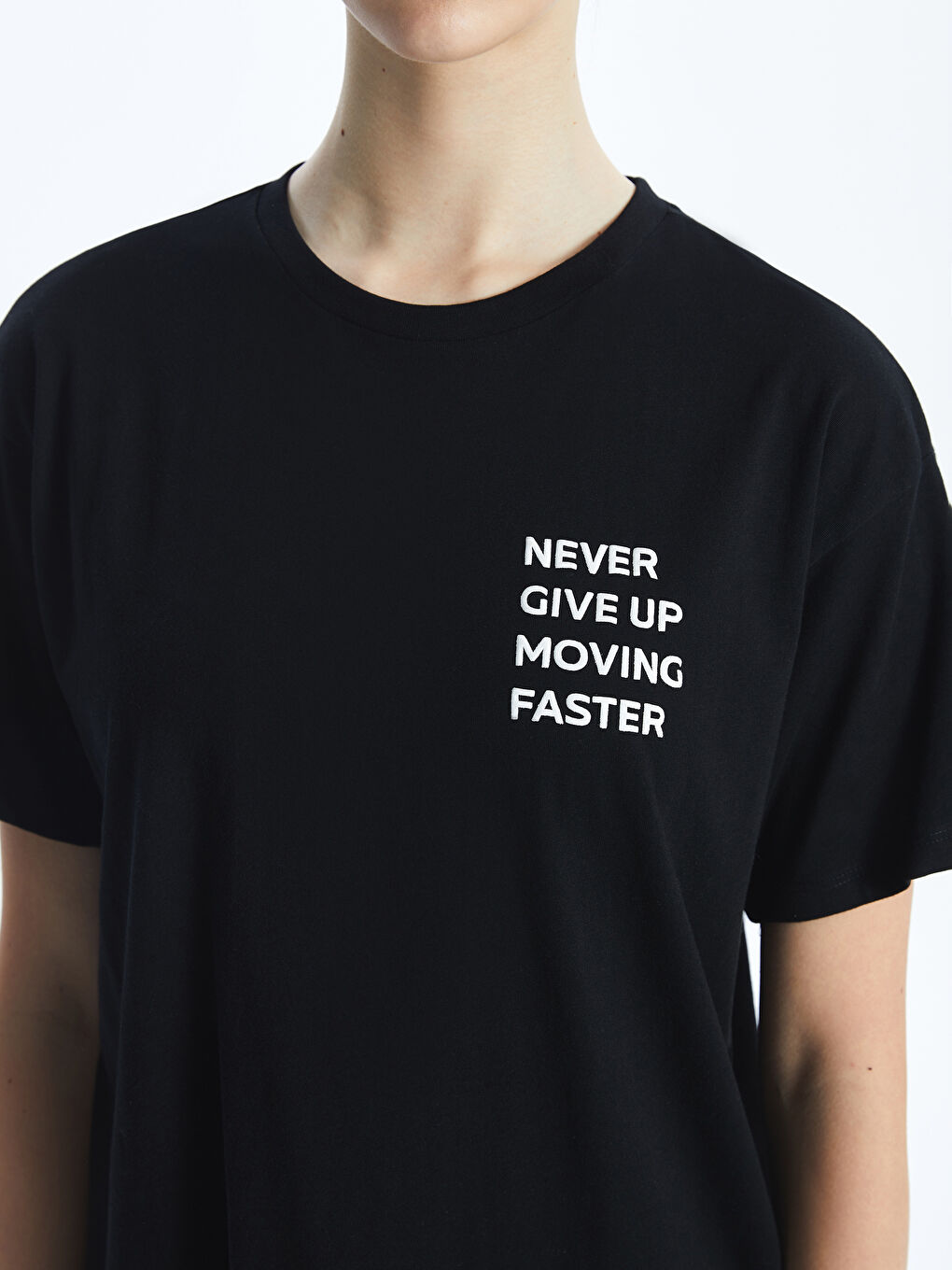 Crew Neck Printed Women's Sports T-Shirt -S56314Z8-CVL