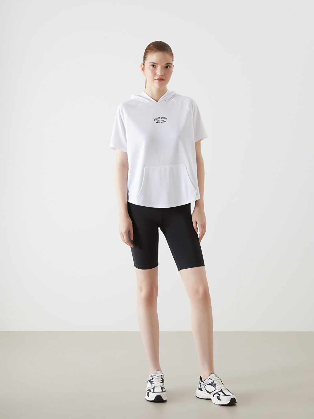 XSIDE Hooded Printed Women's Sports T-Shirt -S56316Z8-Q6K