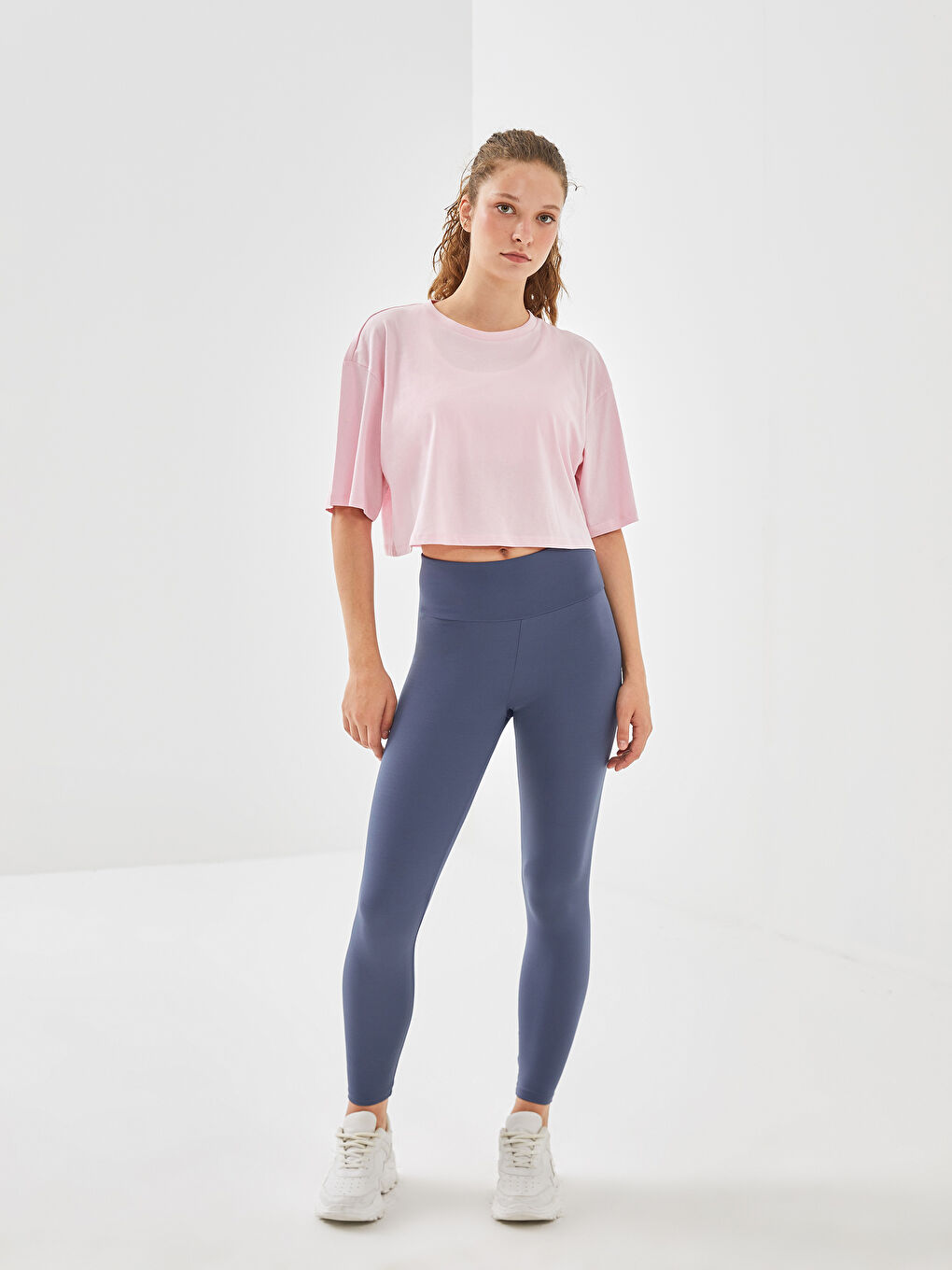 Oversize krop top za žene sa okruglim izrezom -S56322Z8-L7C