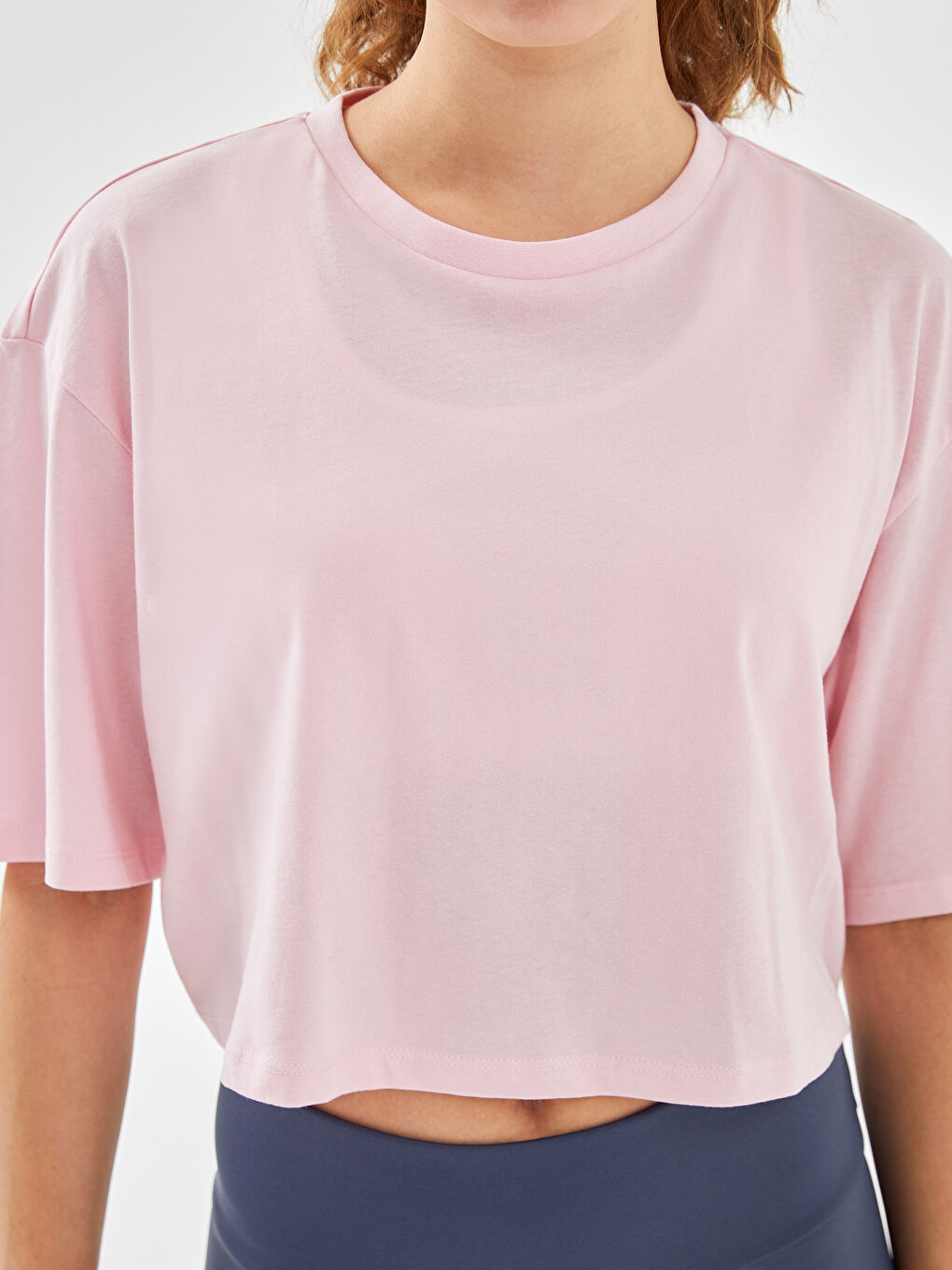 Oversize krop top za žene sa okruglim izrezom -S56322Z8-L7C