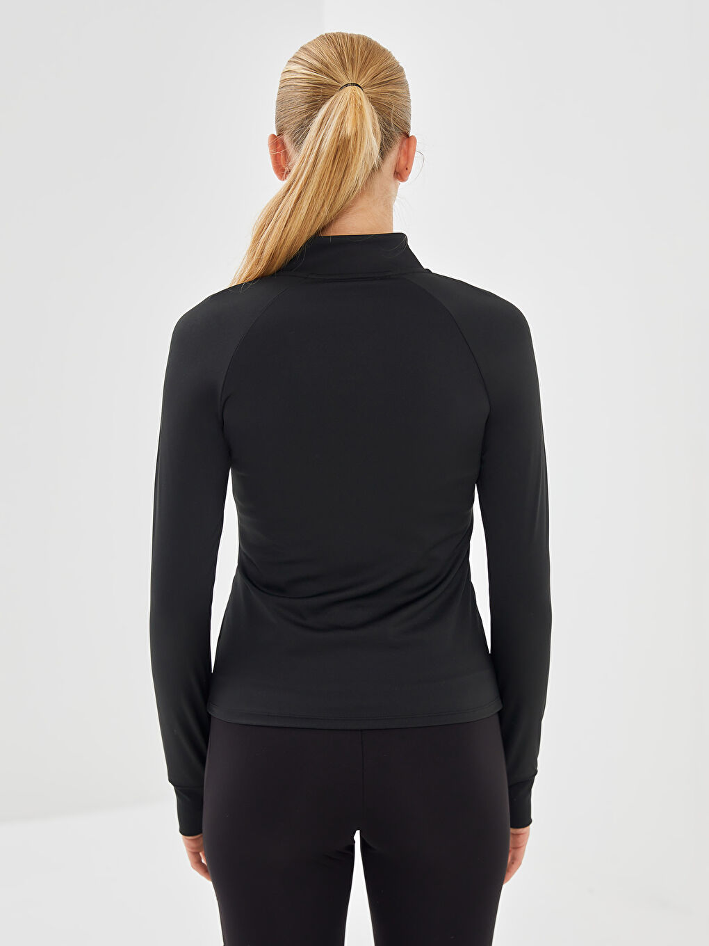 Толстовка на молнии с воротником-труба для женщин-3