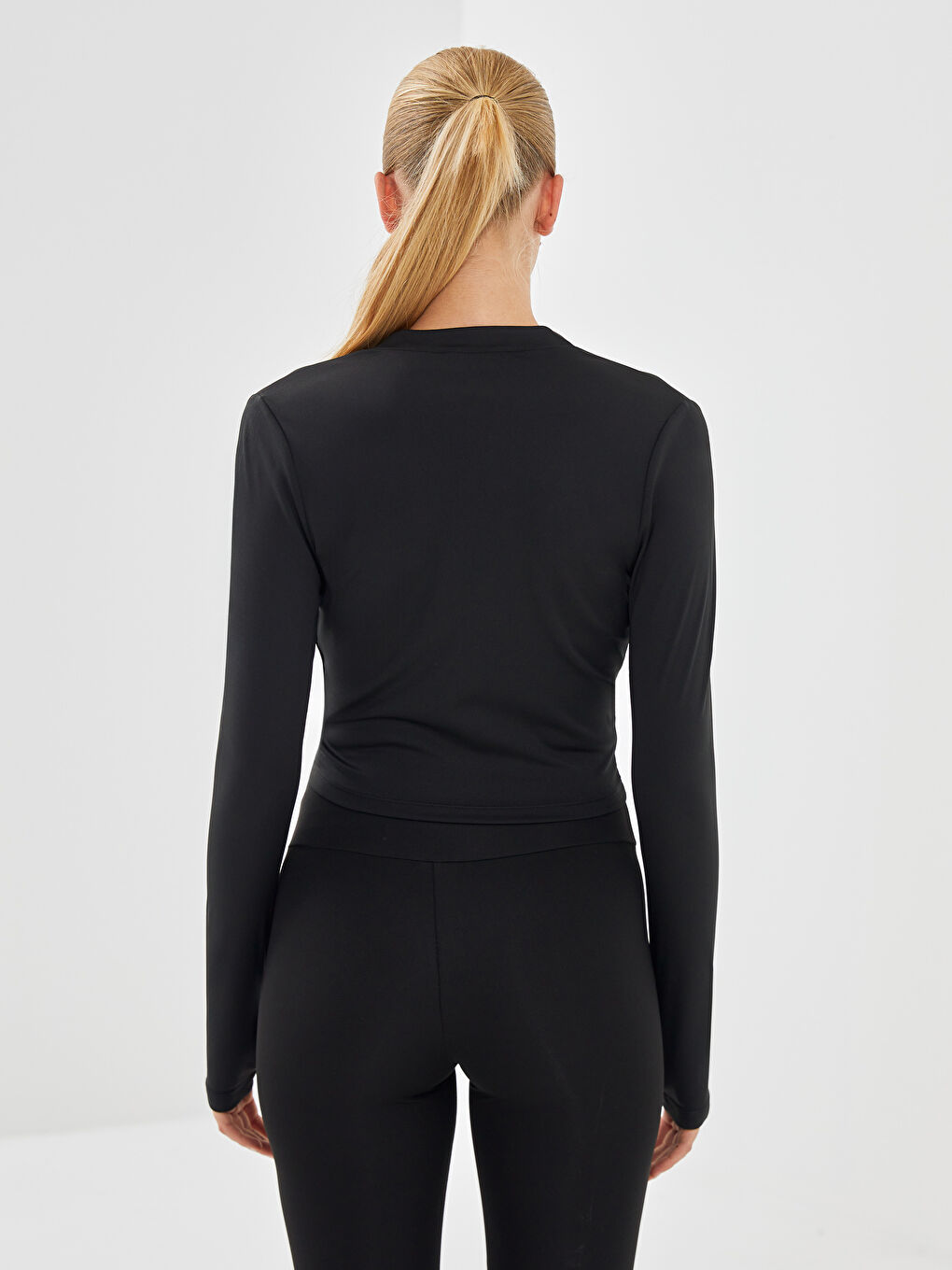 Funnel Neck Crop Women's Zip-Up Sweatshirt -S56334Z8-CVL