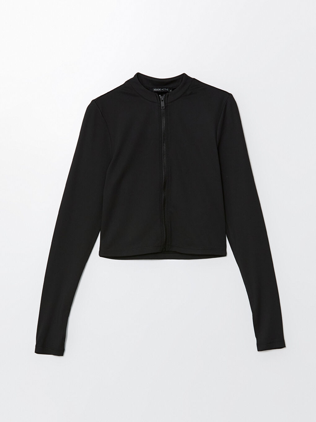 Funnel Neck Crop Women's Zip-Up Sweatshirt -S56334Z8-CVL