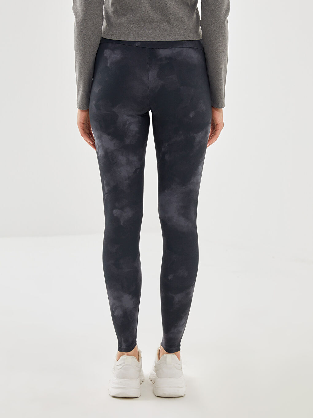 Colanți Sport pentru Femei cu Talie Elastică și Model Tie-Dye-3