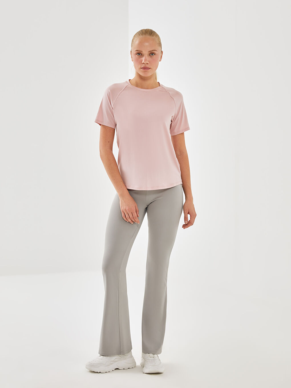 Crew Neck Reflective Printed Women's Sports T-Shirt -S56338Z8-JW7