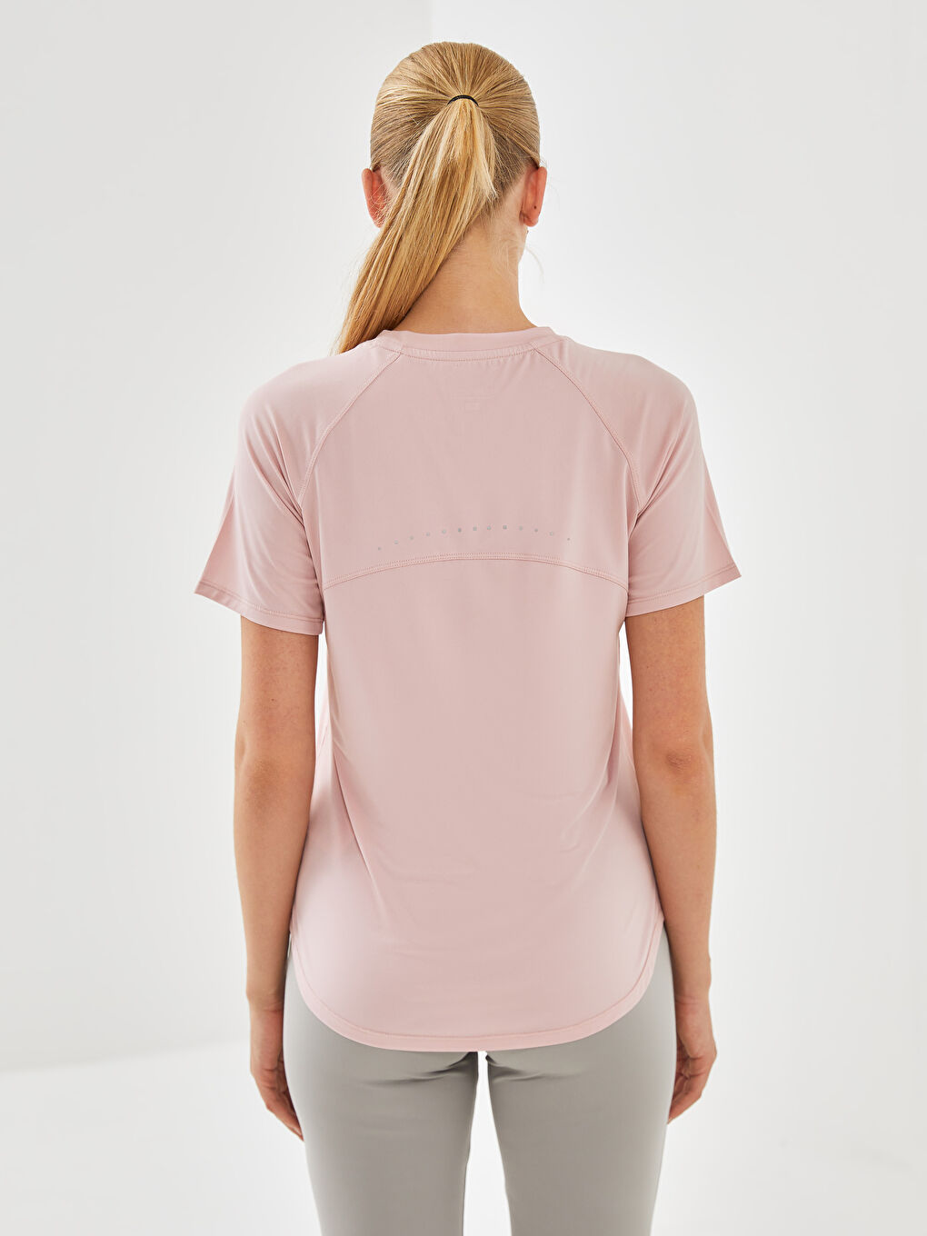 Crew Neck Reflective Printed Women's Sports T-Shirt -S56338Z8-JW7