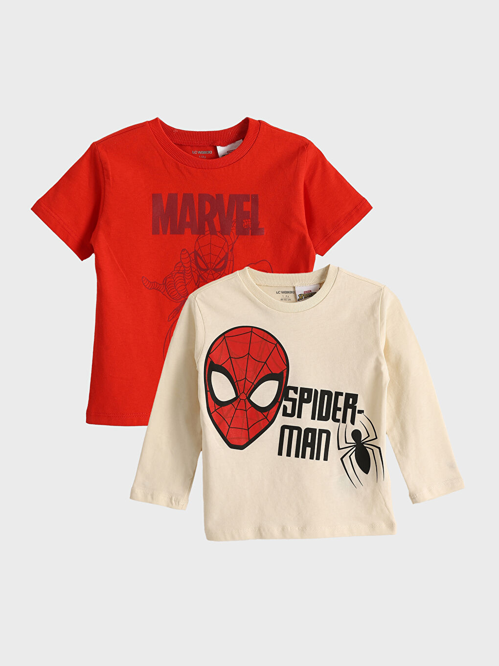 Crew Neck Spider-Man Printed Boys' T-Shirt 2 Pack -S56358Z1-QVK
