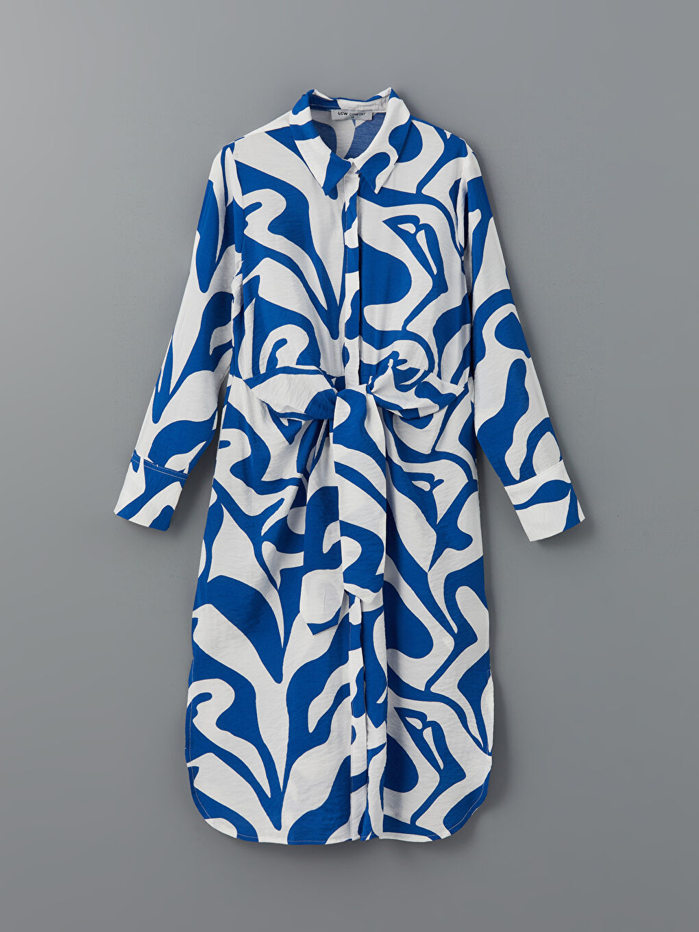 LCW Patterned Women's Midi Dress with Waist Tie -S56381Z8-LQQ