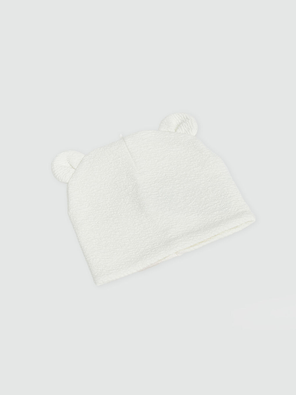 Ekru Kulak Detaylı Kız Bebek Bere