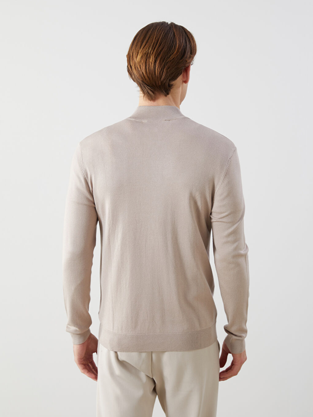 Regular Fit Funnel Neck Men's Knit Cardigan -S56442Z8-FF5