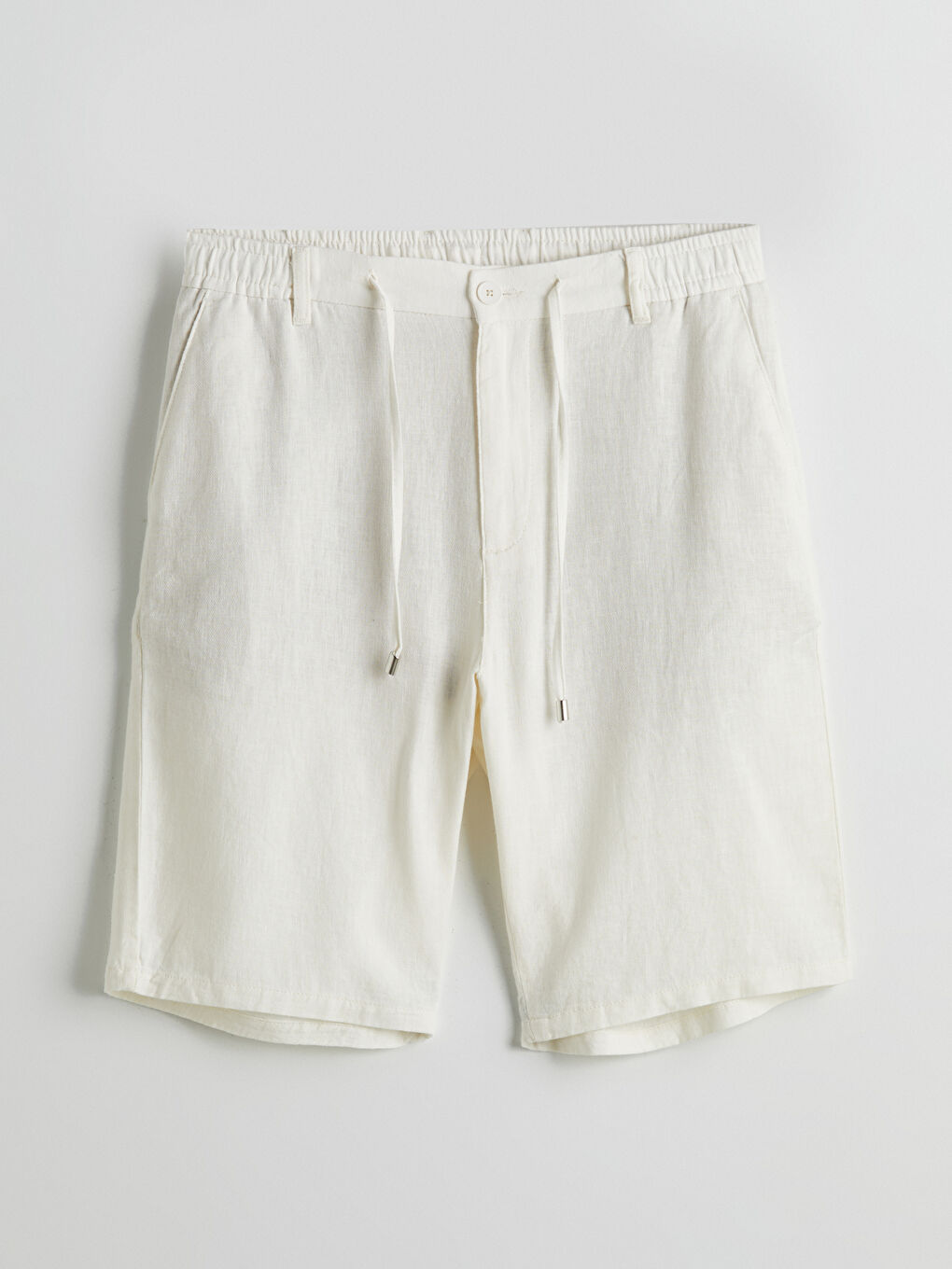 Standard Fit Linen Blend Men's Shorts -S56474Z8-R9J