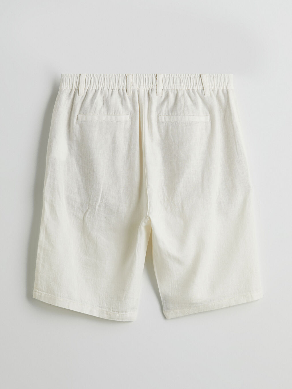 Standard Fit Linen Blend Men's Shorts -S56474Z8-R9J