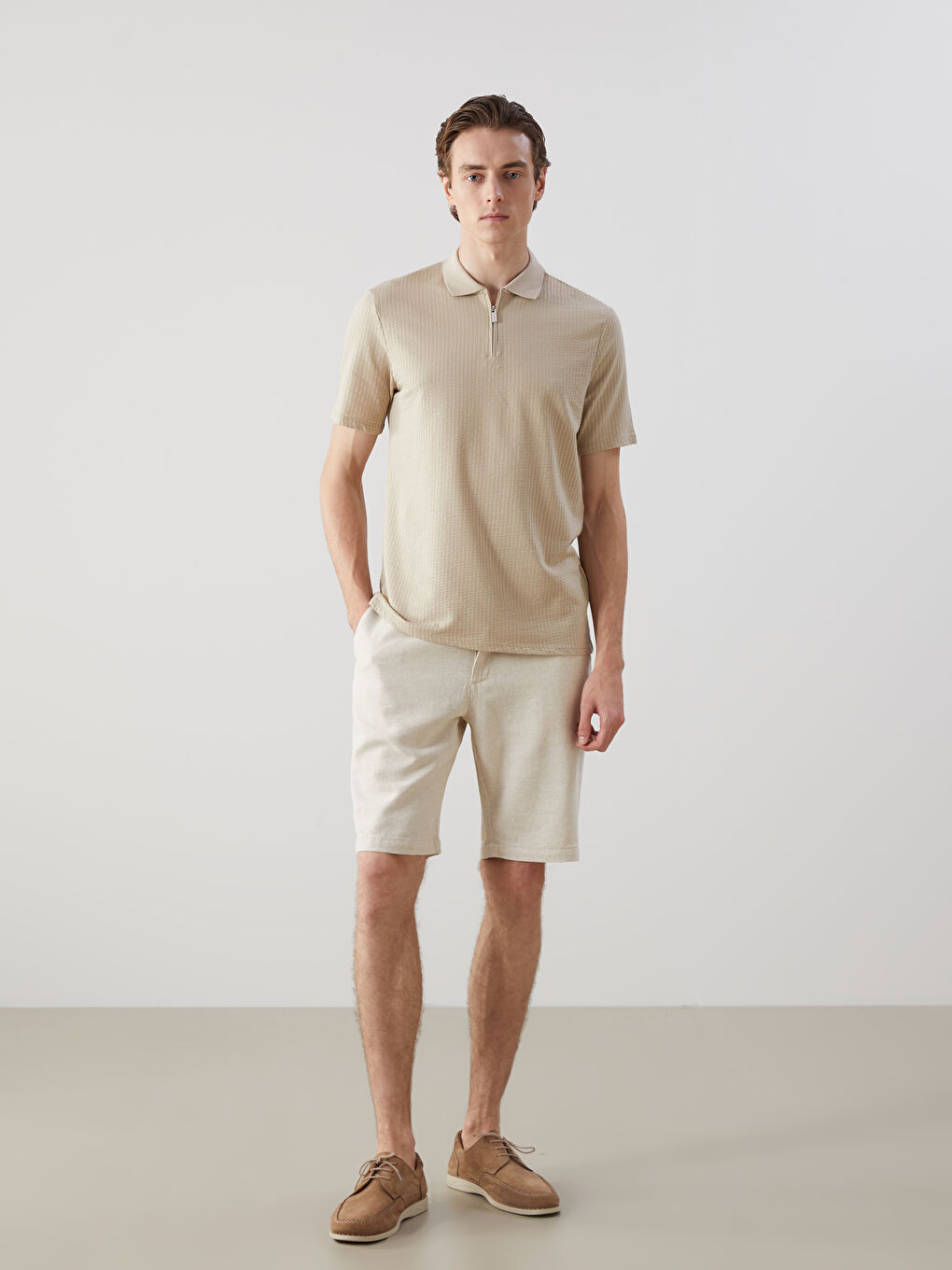 Standard Linen Blended Men's Shorts -S56474Z8-YLJ