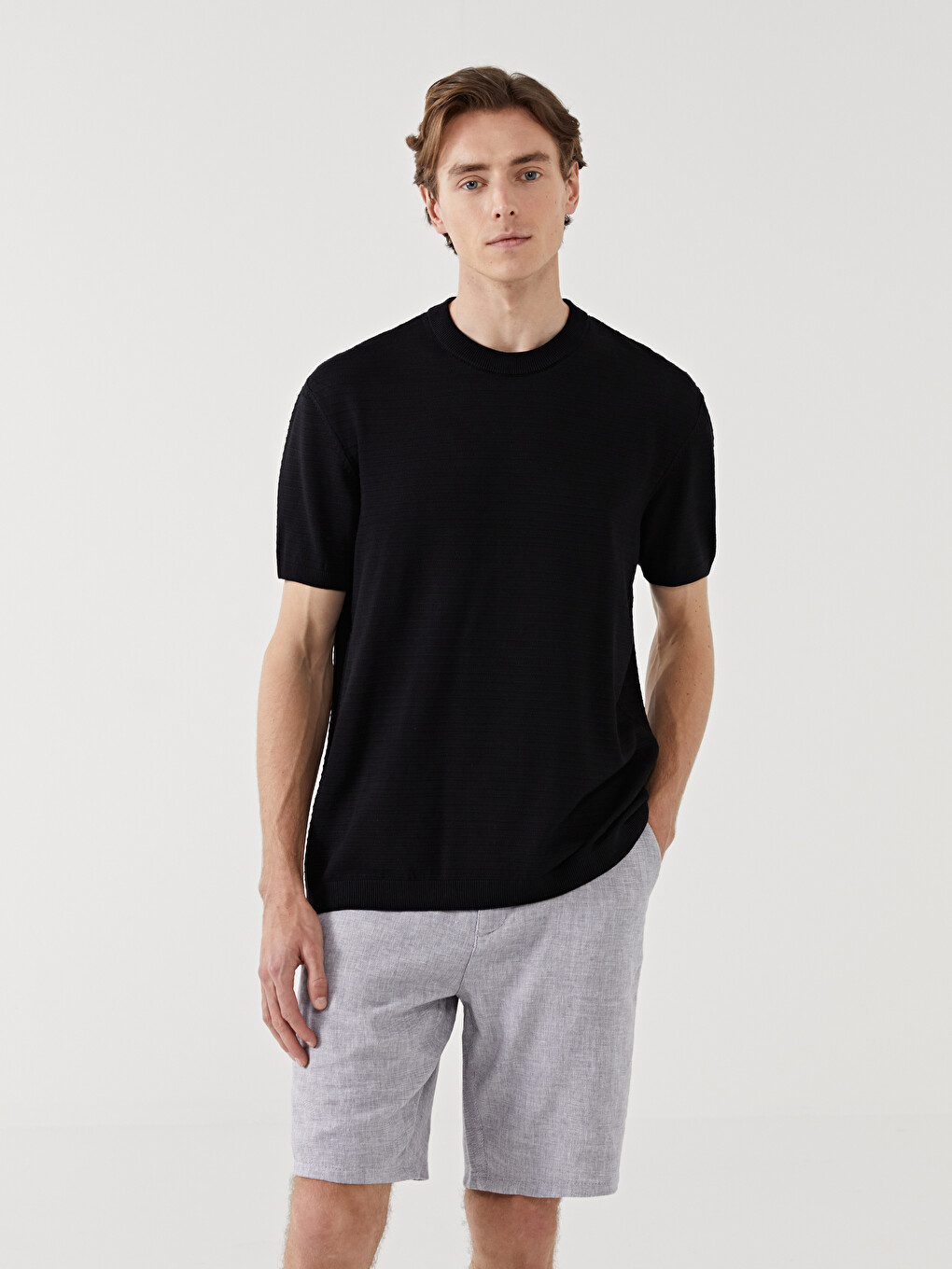 Standard Fit Linen Blend Men's Shorts