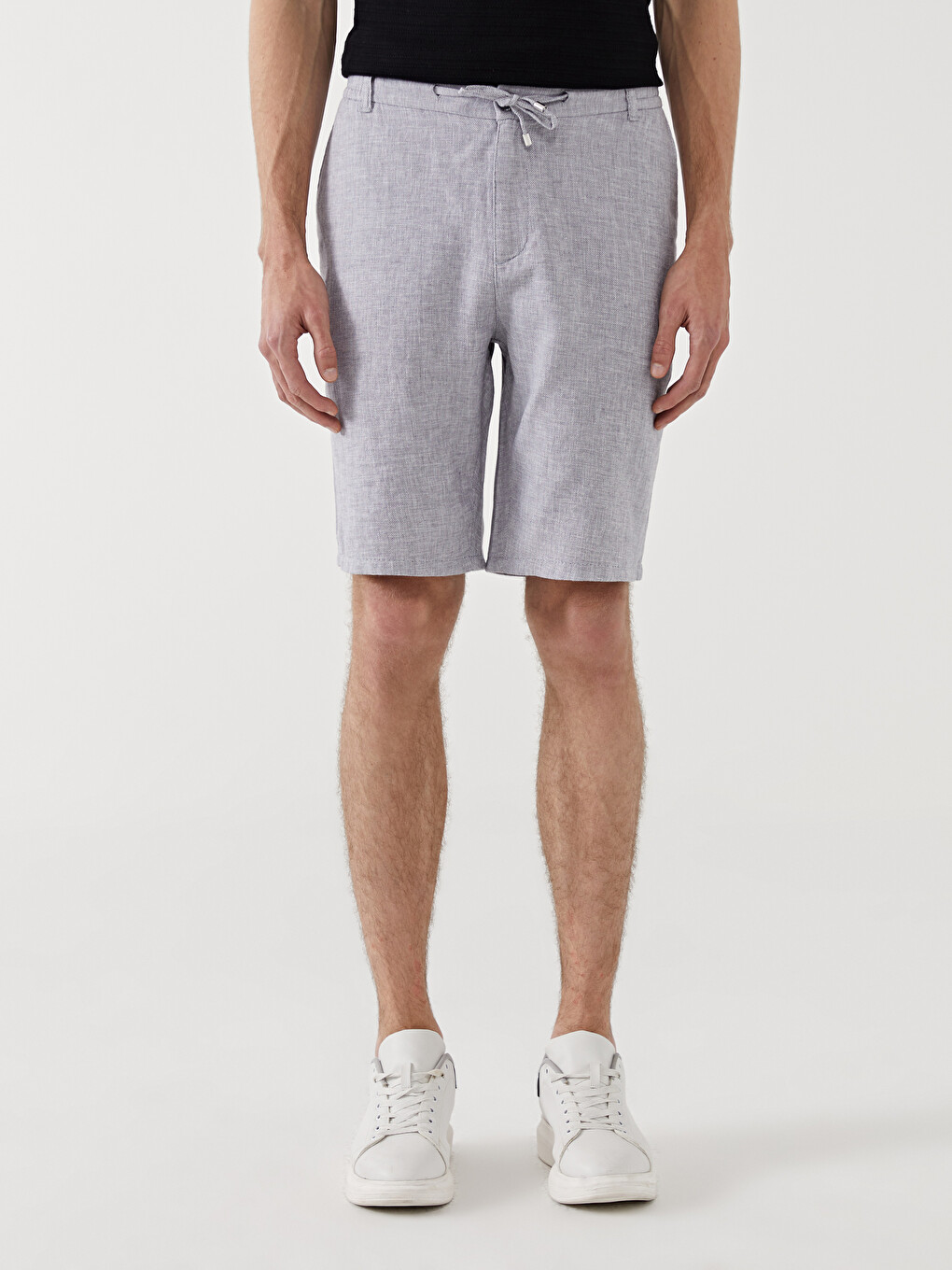 Standard Fit Linen Blend Men's Shorts-1