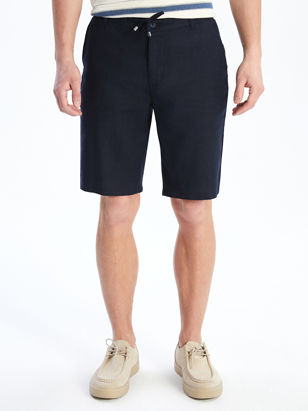 Standard Fit Linen Blend Men's Shorts-1