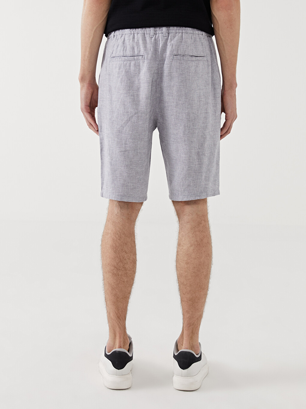 Standard Fit Linen Blend Men's Shorts-3