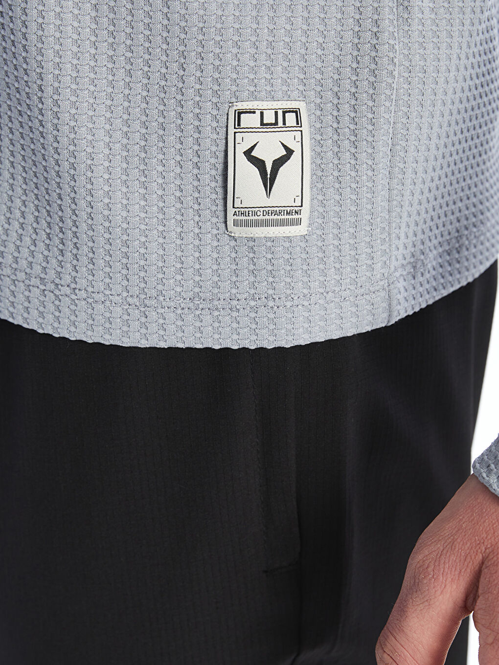 Gri Dik Yaka Erkek Sweatshirt-2