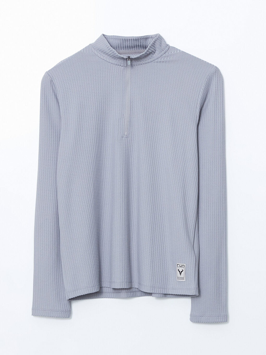 Gri Dik Yaka Erkek Sweatshirt-4