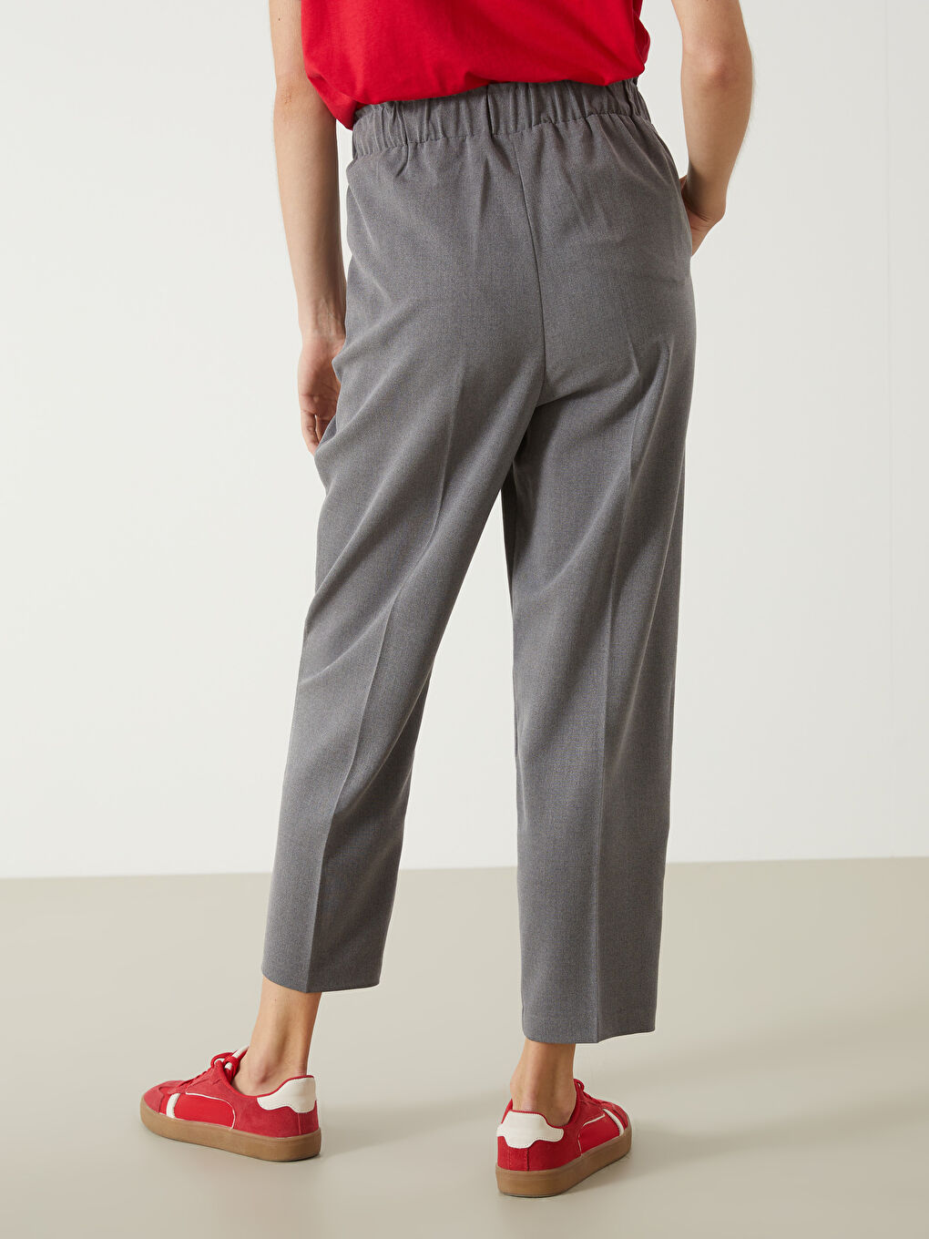 Pantalone za žene kroja šargarepe, sa elastičnim pojasom -S56511Z8-CT3