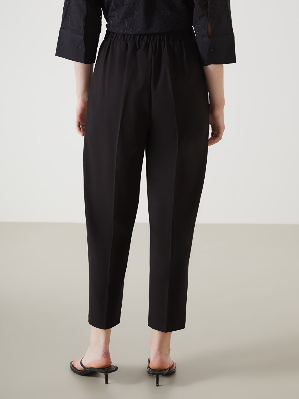 Pantalone za žene kroja šargarepe, sa elastičnim pojasom -S56511Z8-CVL