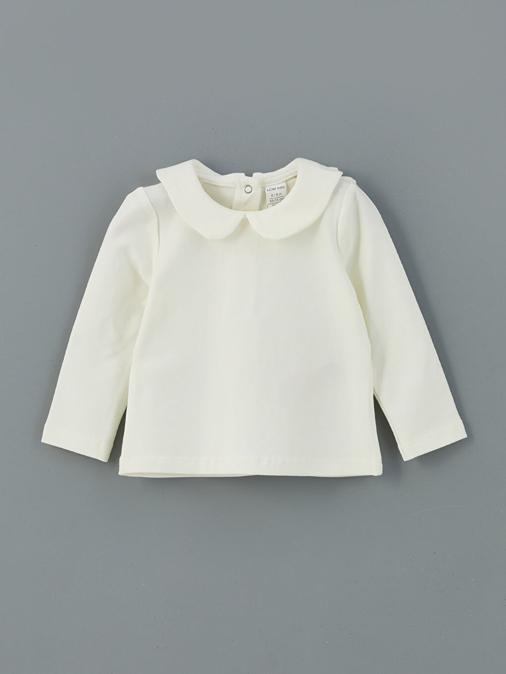 Ekru Arkası Çıtçıtlı Kız Bebek Tişört