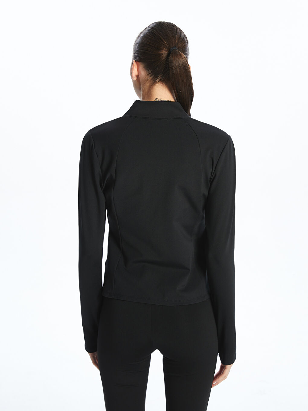 XSIDE ACTIVE Siyah Dik Yaka Kadın Fermuarlı Sweatshirt - 3