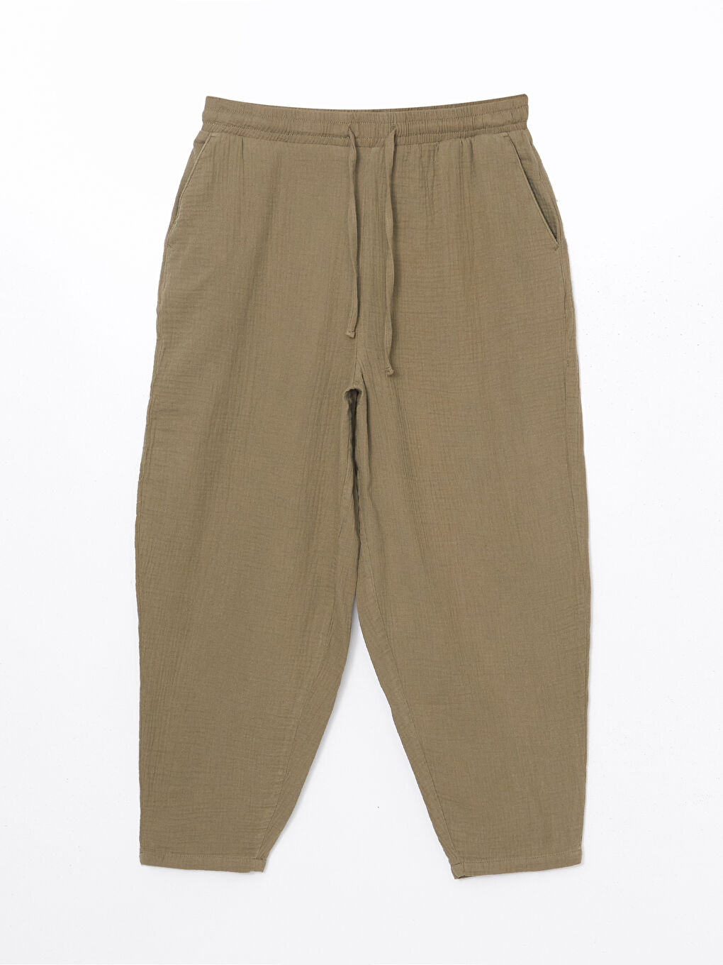 Teksturisane pantalone za žene sa elastičnim strukom -S56547Z8-V5N