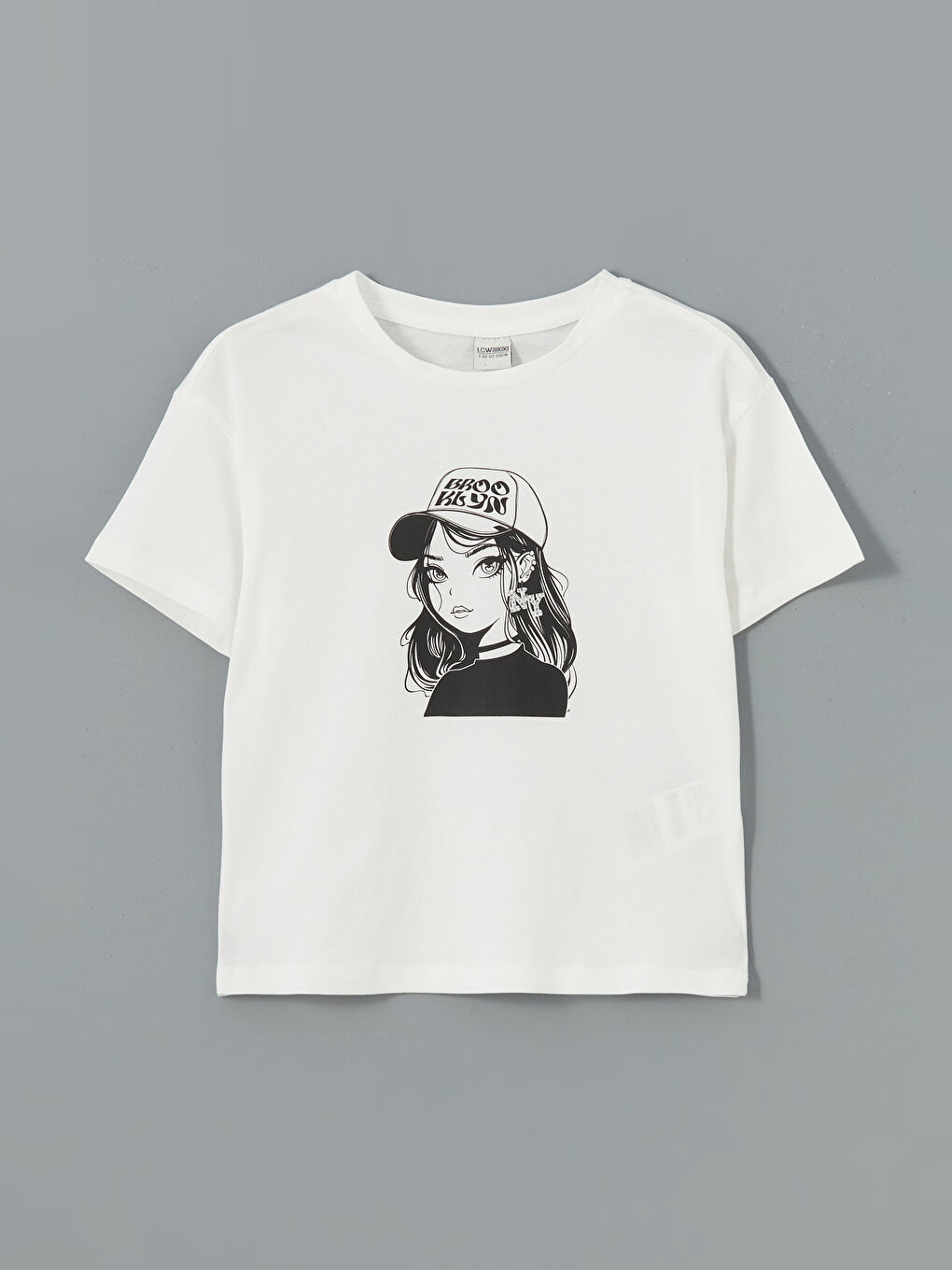 Crew Neck Stone Detailed Girls' T-Shirt -S56548Z4-R9J