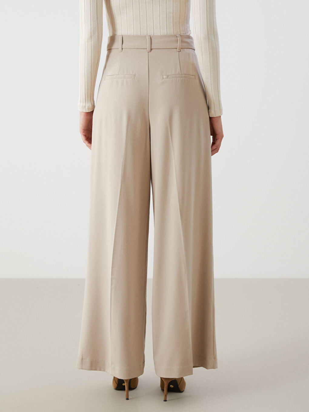 LCW Vision Loose Fit Wide Leg Women's Trousers -S56579Z8-CTC