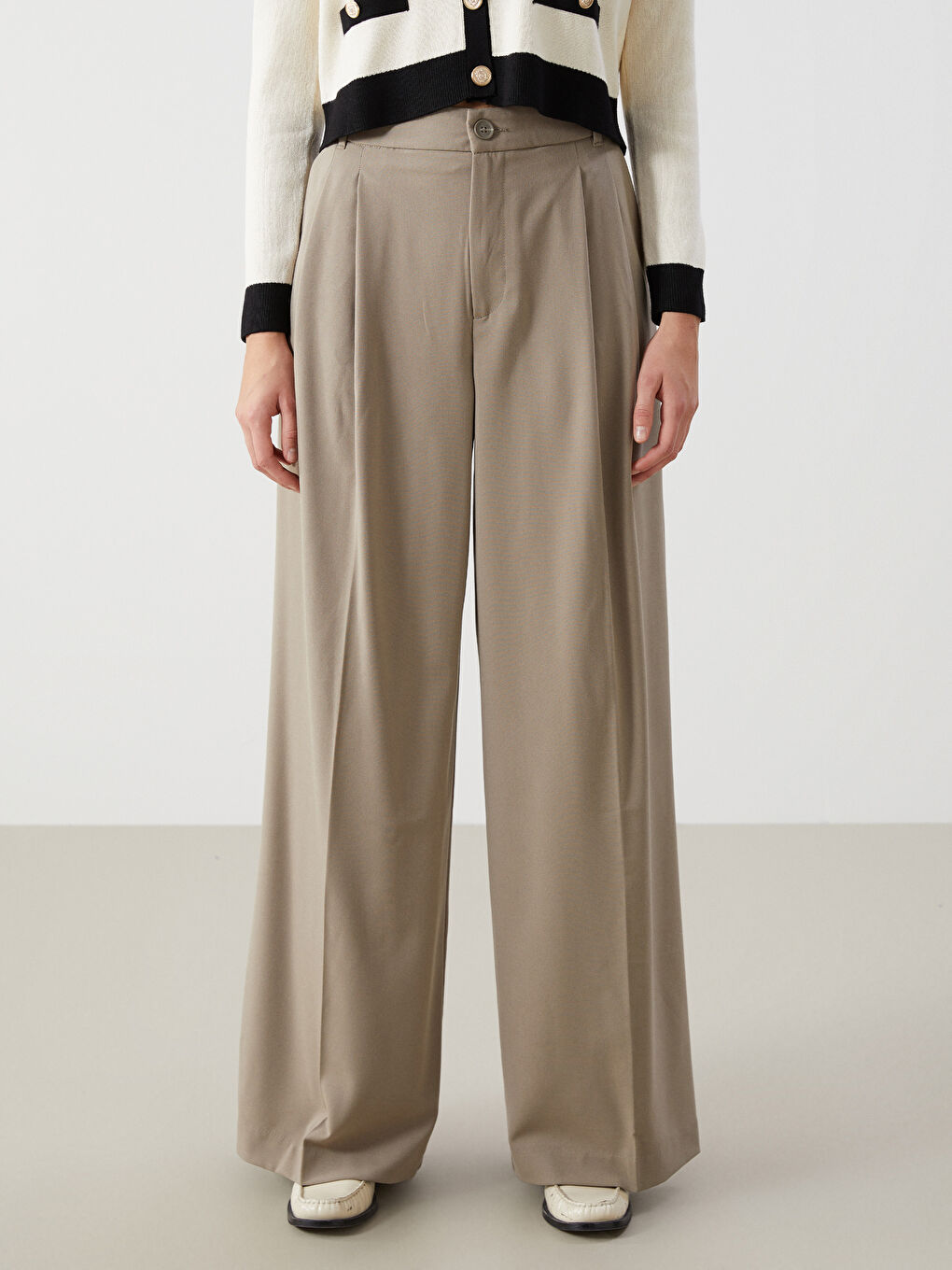 LCW Vision Loose Fit Wide Leg Women's Trousers -S56579Z8-CTY