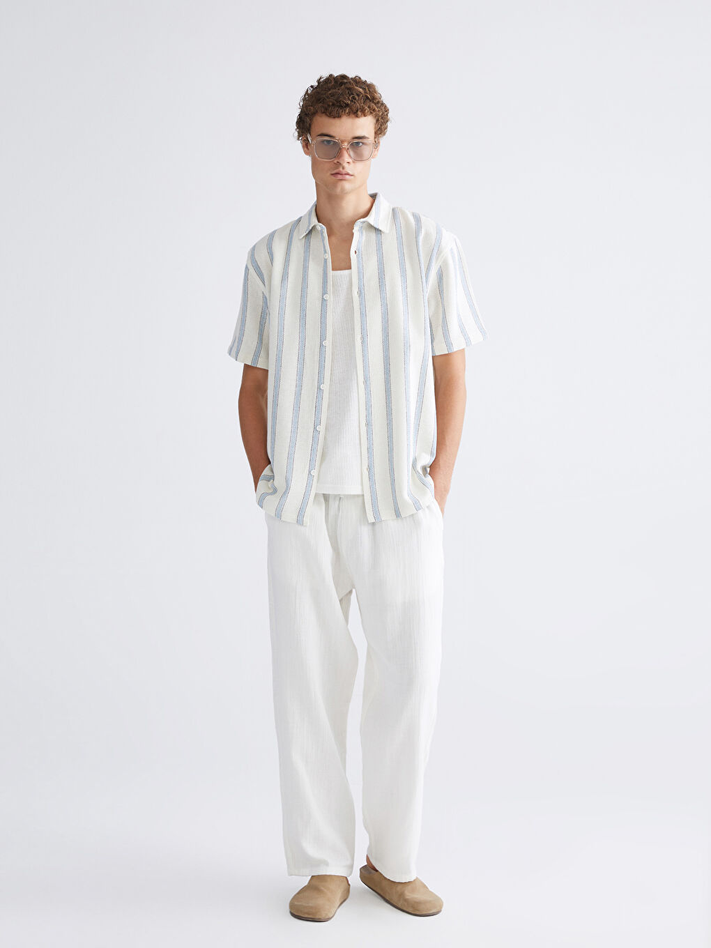 Relaxed Fit Muslin Men's Trousers