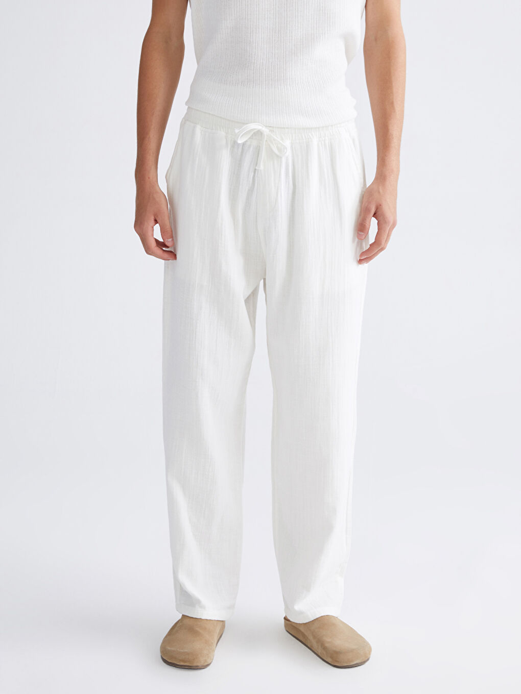 Relaxed Fit Muslin Men's Trousers-1