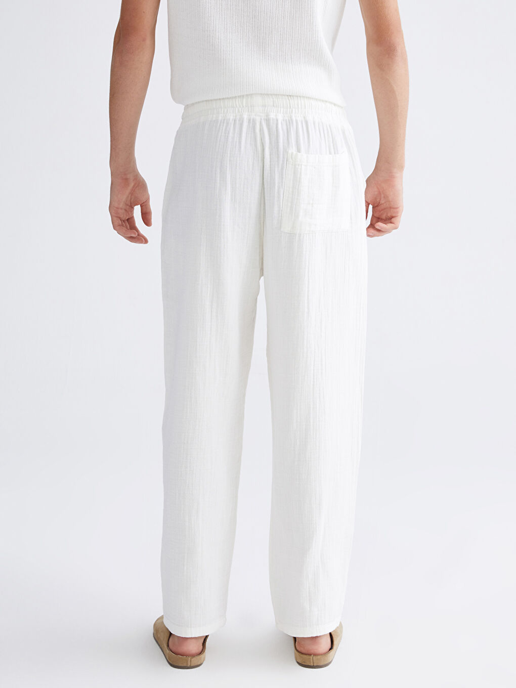 Relaxed Fit Muslin Men's Trousers-3