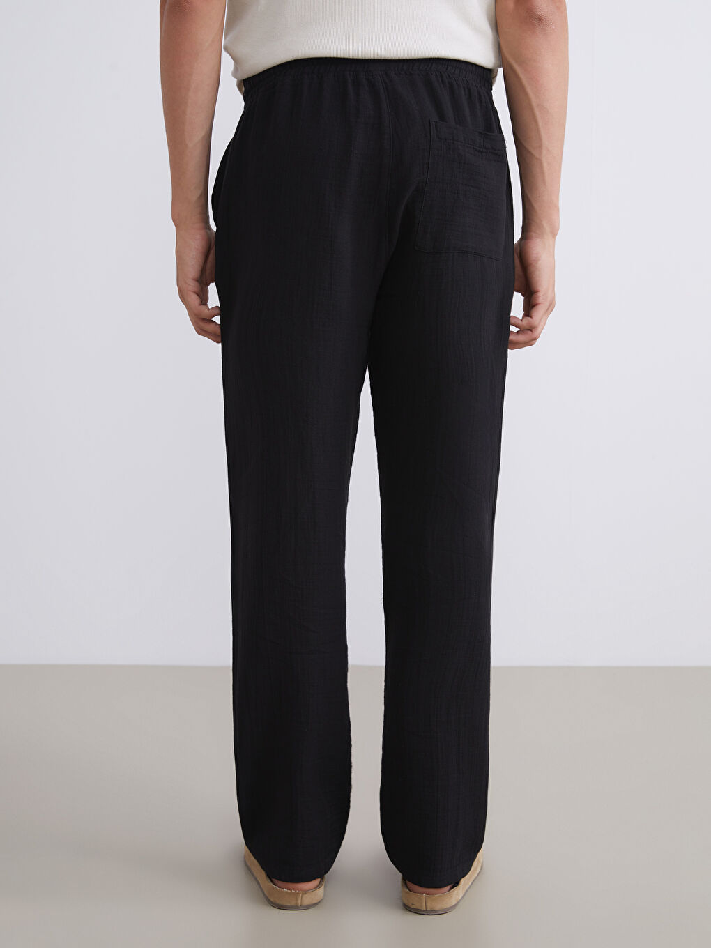 Pantalon en Mousseline Coupe Décontractée pour Hommes-8
