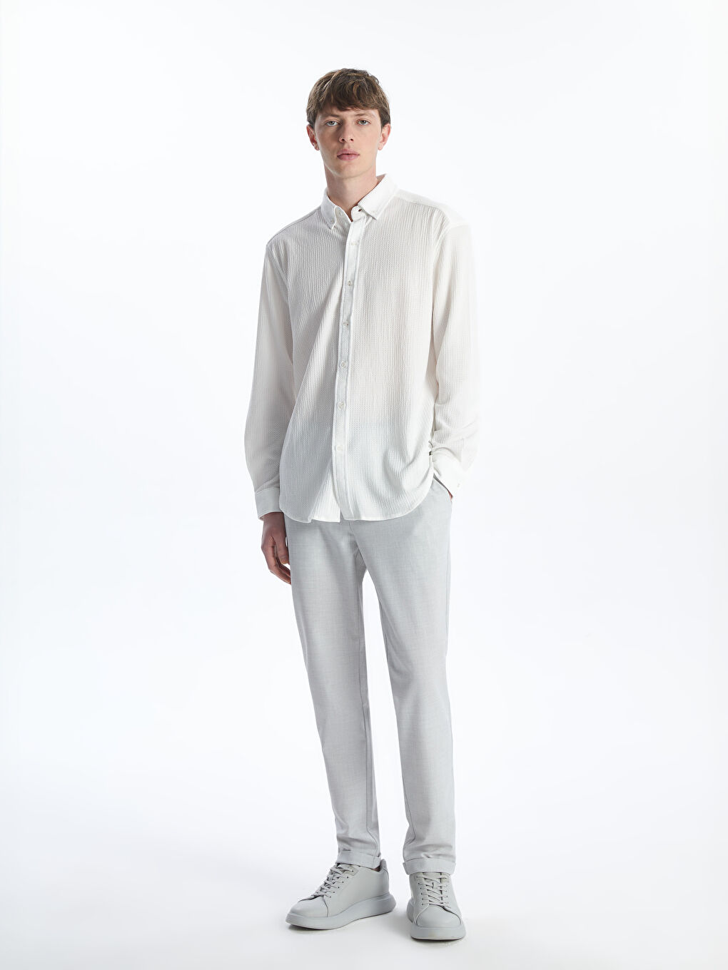Muške pantalone slim fit -S56620Z8-CSW