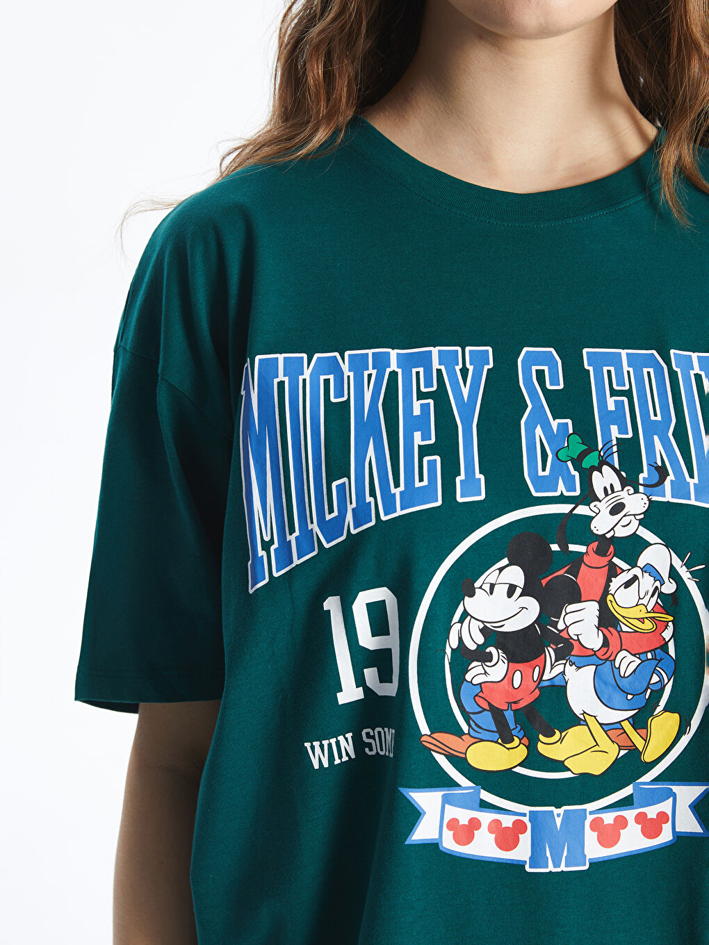 Ženska majica okruglog izreza sa štampom Mickey i prijatelji -S56631Z8-VJ0
