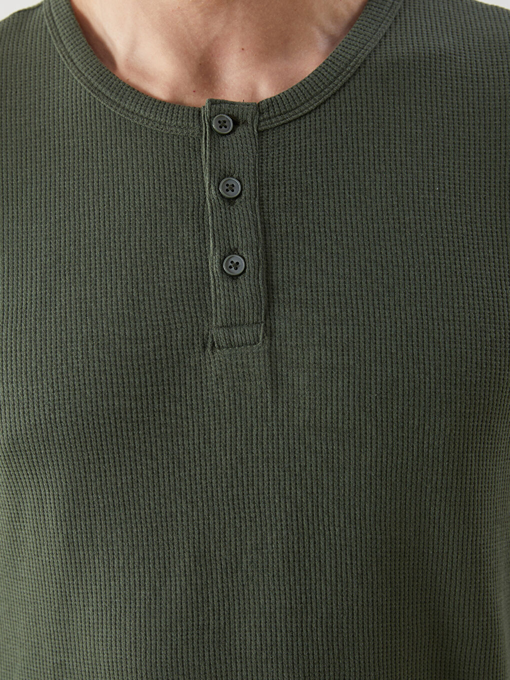 Haki Bisiklet Yaka Erkek Tişört-2