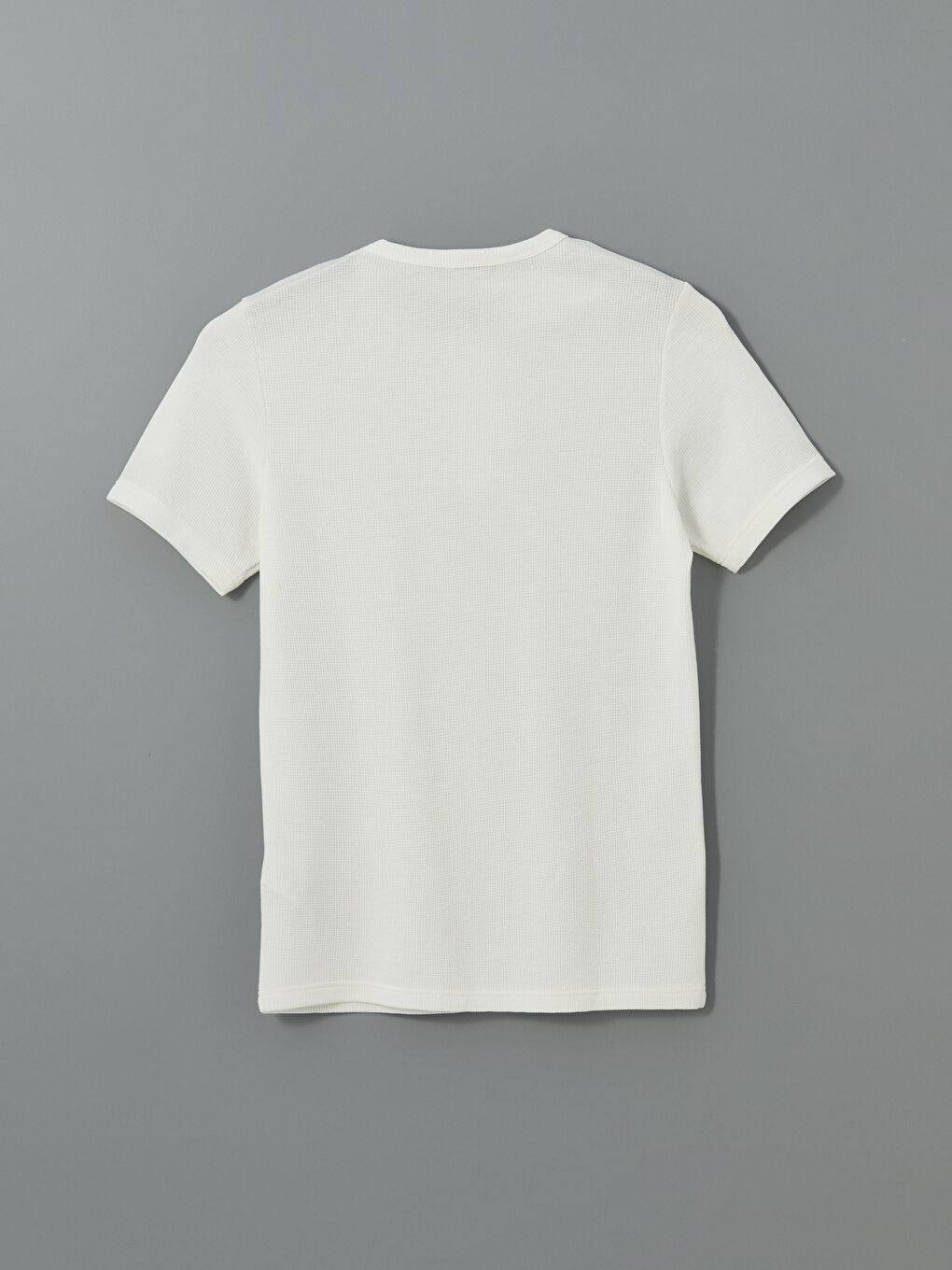 Ekru Bisiklet Yaka Erkek Tişört-1