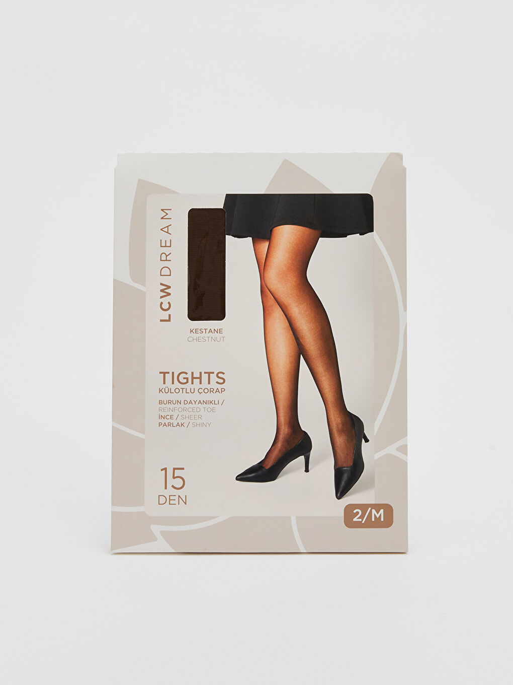 Kahverengi 15 Denye Parlak Kadın Külotlu Çorap-3