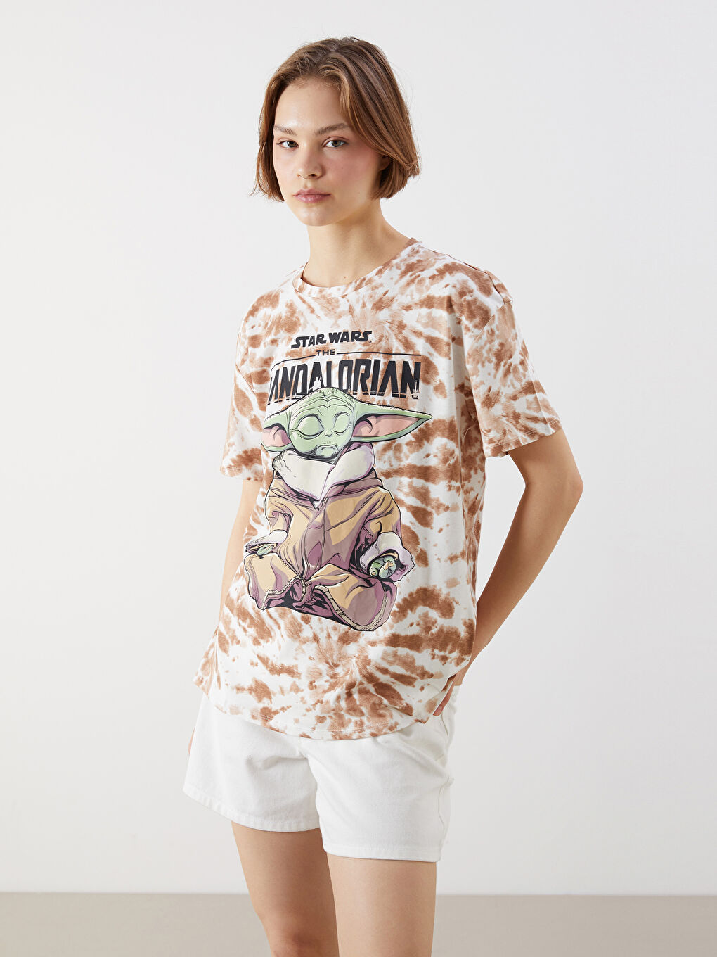 Crew Neck The Mandalorian Printed Women's T-Shirt -S56650Z8-YJT