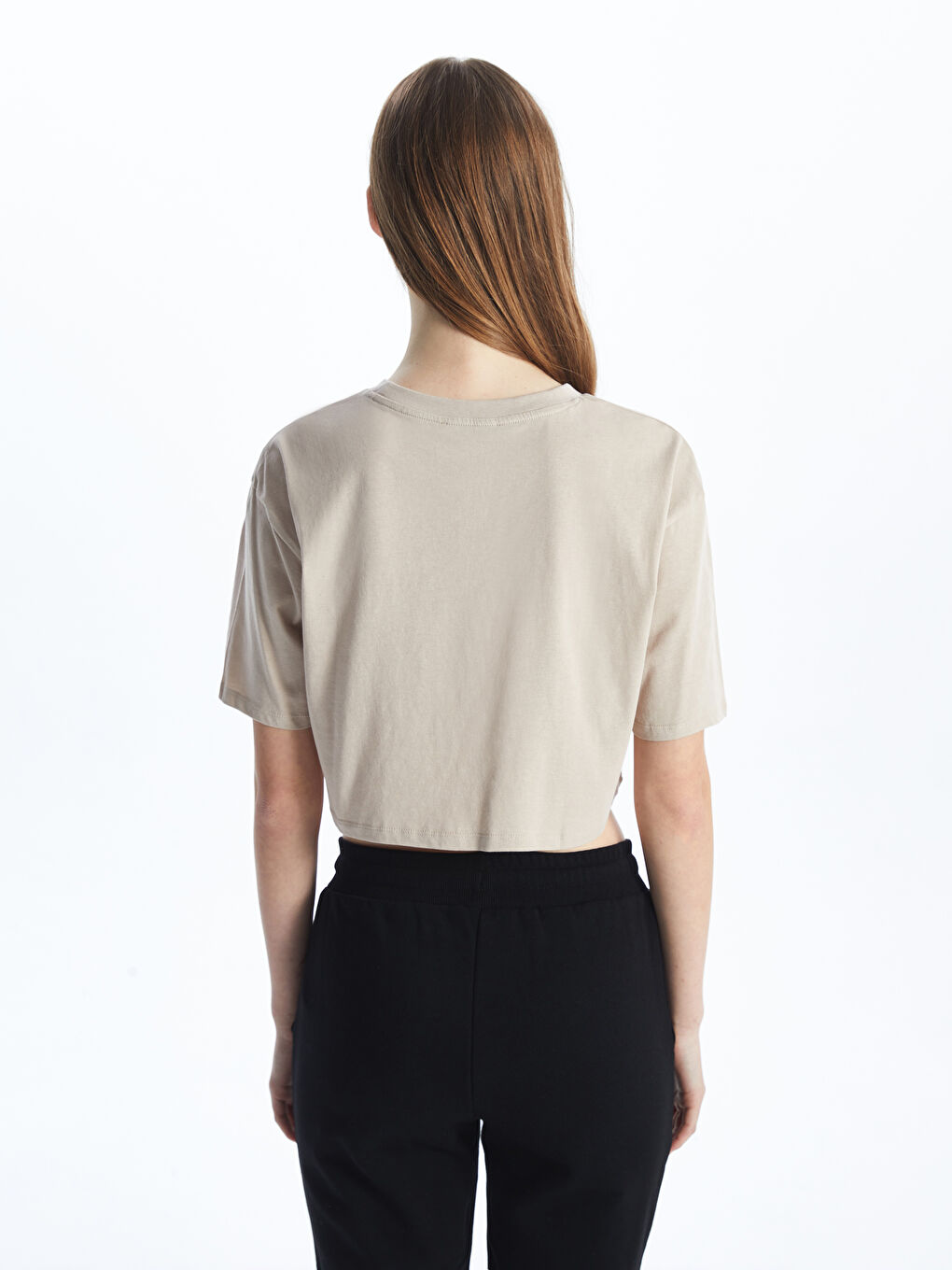 Crew Neck Women's Crop Top -S56652Z8-VVB