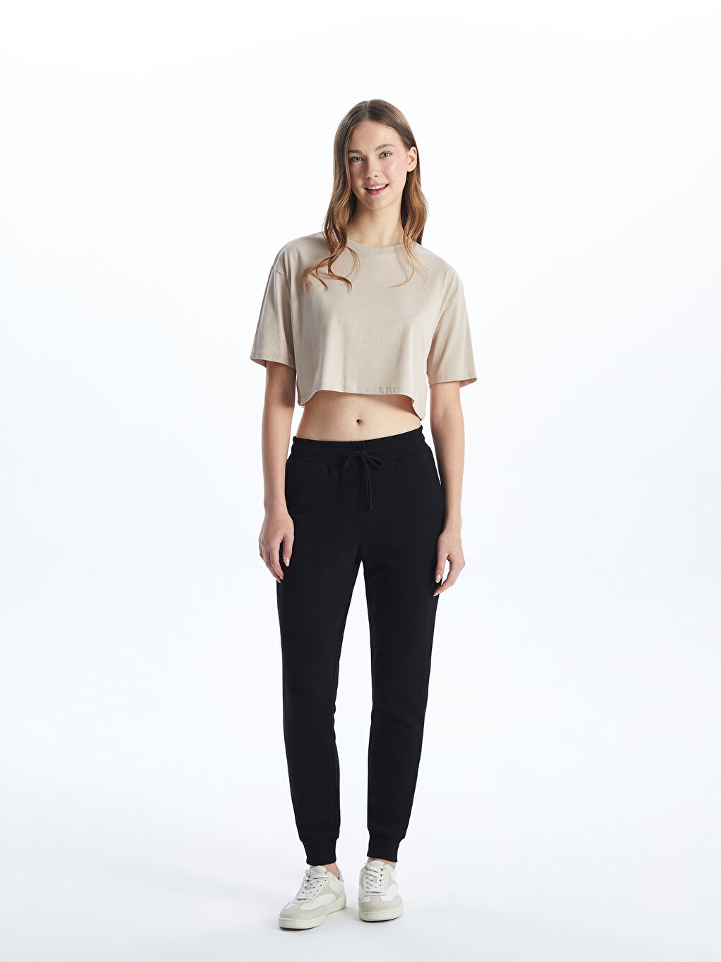 Crew Neck Women's Crop Top -S56652Z8-VVB