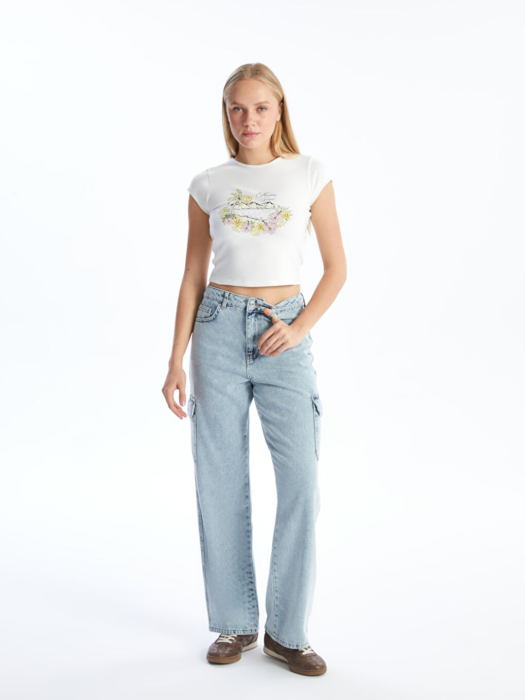 SVETLO BEŽ Crop top Žena -S56658Z8-R9J