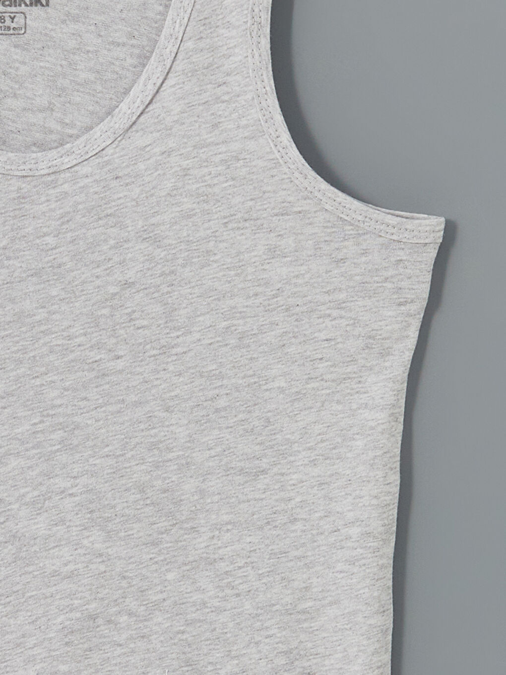 Gri Bisiklet Yaka Erkek Çocuk Atlet-2