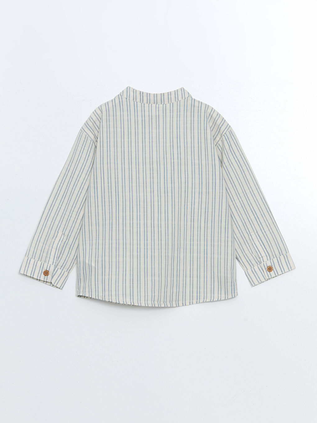 Bej Hakim Yaka Çizgili Erkek Çocuk Gömlek-1
