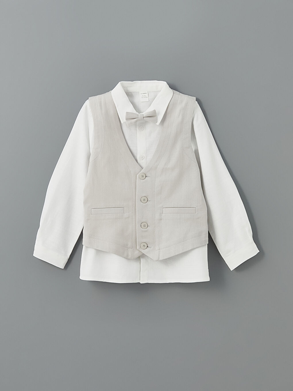 Gri Beli Lastikli Erkek Çocuk Pantolon-1