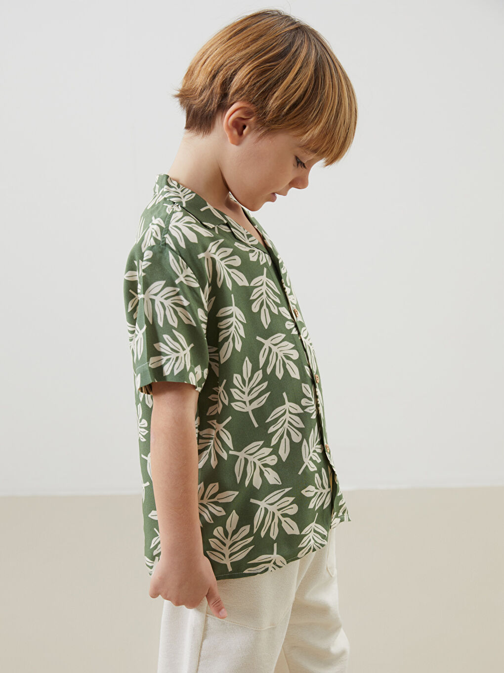 Resort Collar Printed Boys' Shirt -S56756Z1-LRK